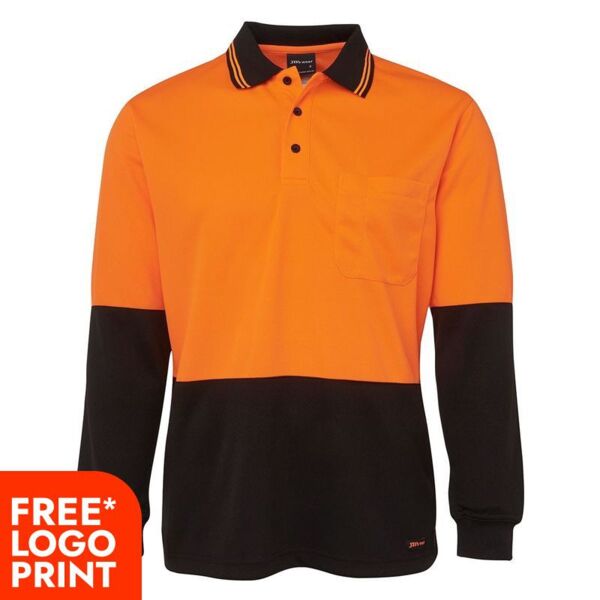 Hi Vis Long Sleeve Traditional Polo Thumbnail