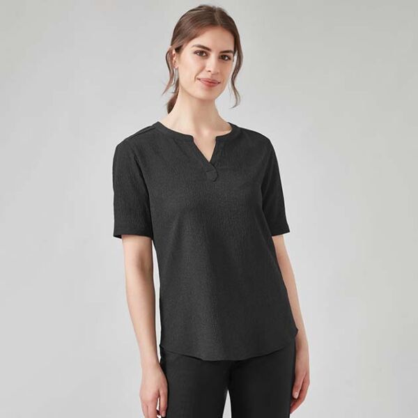 Womens Ruche Short Sleeve Blouse Thumbnail