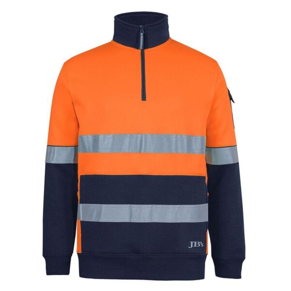 Mens 350G Hi Vis (D+N) Half Zip Trade Fleece Thumbnail