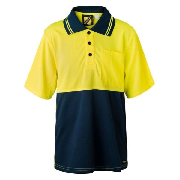 Kids Two Tone Short Sleeve Micromesh Polo With Pocket Thumbnail